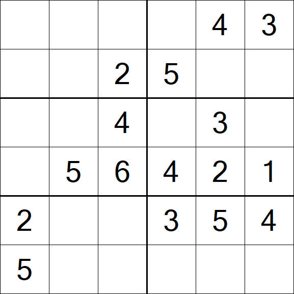 Sudoku 6x6 - Simple