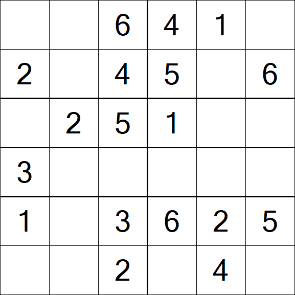 Sudoku 6x6 - Simple