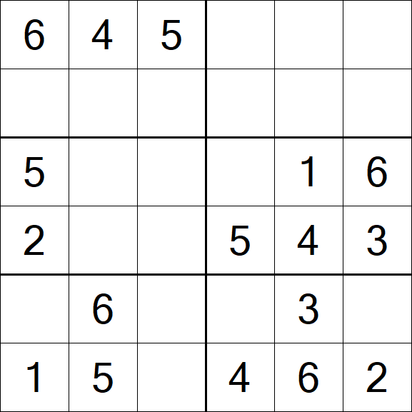 Sudoku 6x6 - Simple