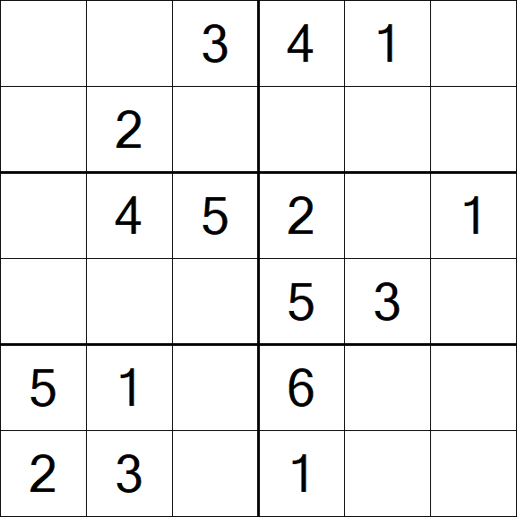Sudoku 6x6 - Simple