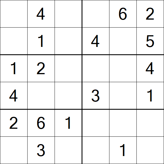 Sudoku 6x6 - Simple