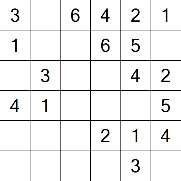 Sudoku 6x6 - Easy