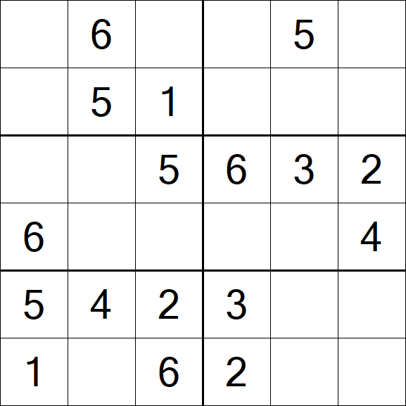 Sudoku 6x6 - Simple