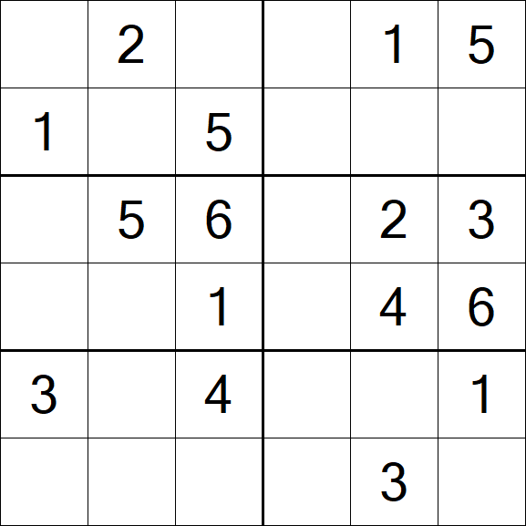 Sudoku 6x6 - Simple