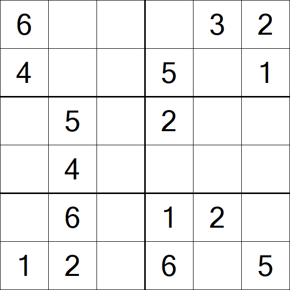 Sudoku 6x6 - Simple