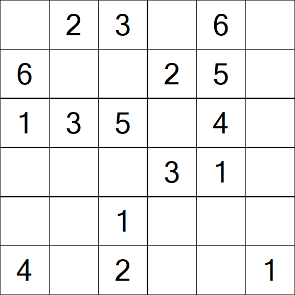 Sudoku 6x6 - Simple