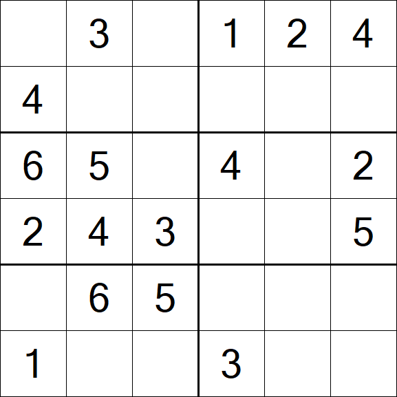Sudoku 6x6 - Simple