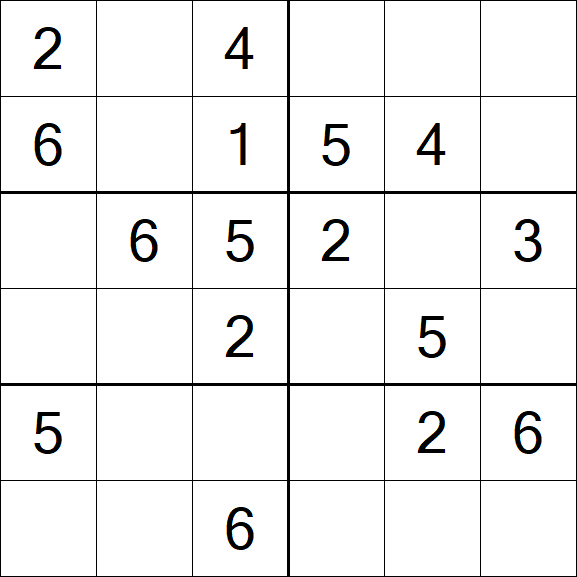 Sudoku 6x6 - Simple