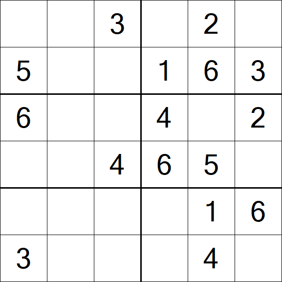 Sudoku 6x6 - Easy