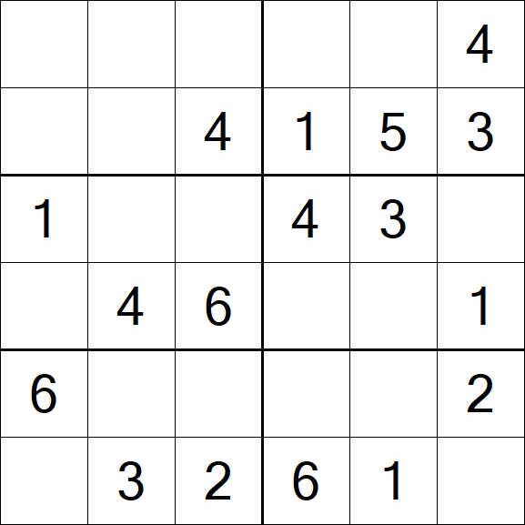 Sudoku 6x6 - Simple