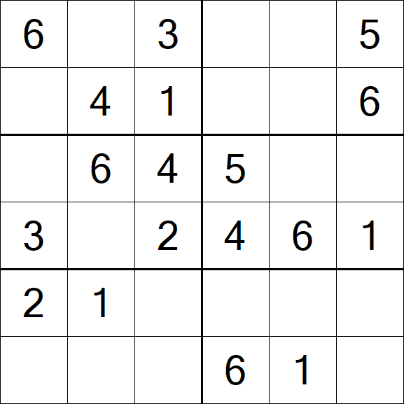 Sudoku 6x6 - Simple