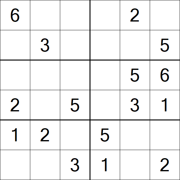 Sudoku 6x6 - Simple
