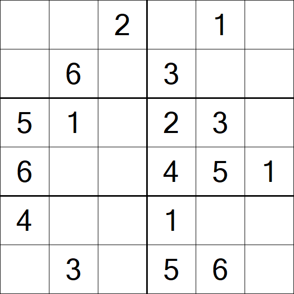 Sudoku 6x6 - Simple