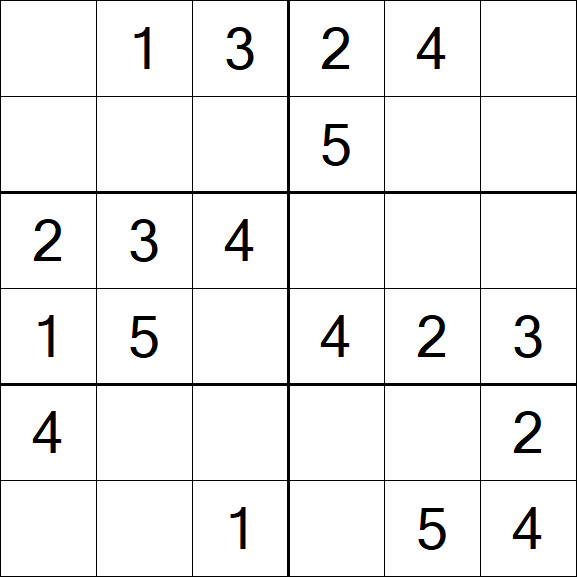 Sudoku 6x6 - Simple