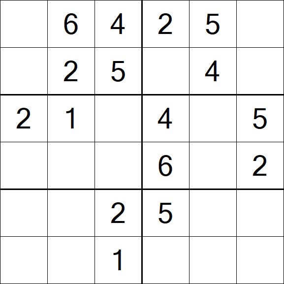 Sudoku 6x6 - Simple