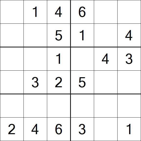Sudoku 6x6 - Simple