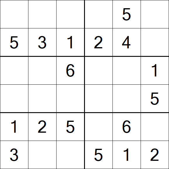 Sudoku 6x6 - Simple