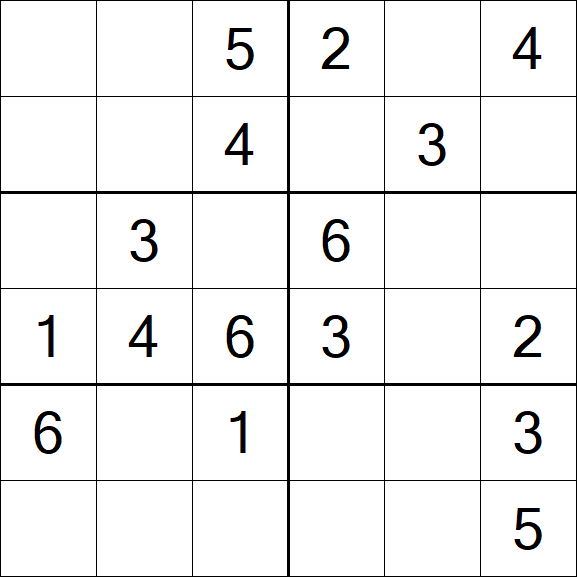 Sudoku 6x6 - Simple