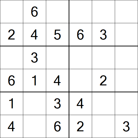 Sudoku 6x6 - Simple