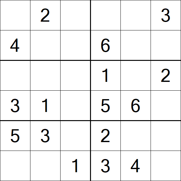 Sudoku 6x6 - Simple