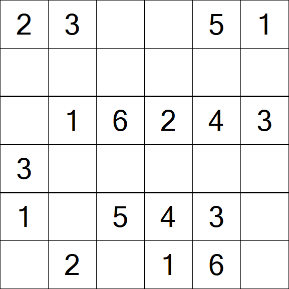 Sudoku 6x6 - Simple