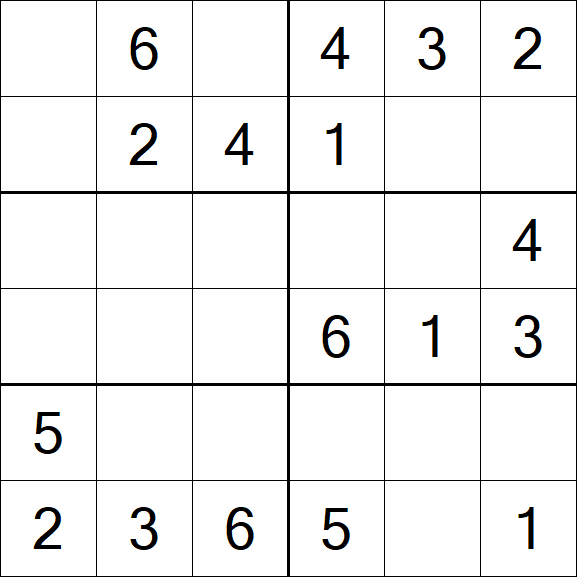Sudoku 6x6 - Simple