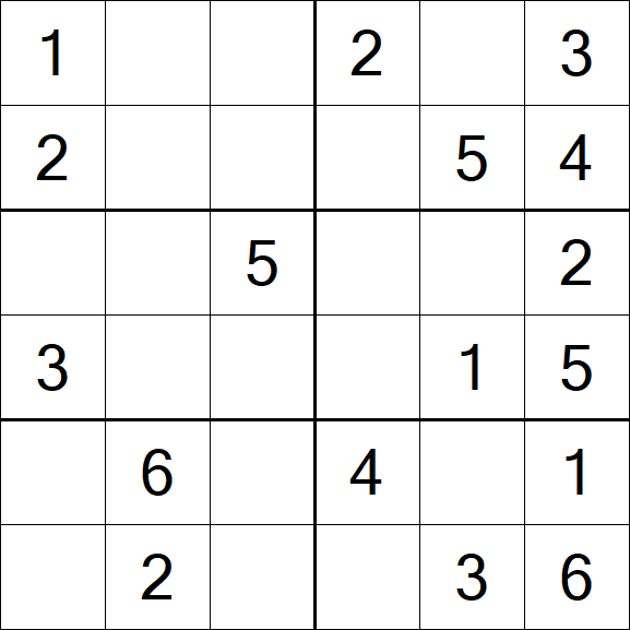 Sudoku 6x6 - Simple