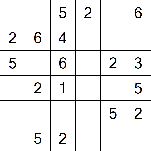 Sudoku 6x6 - Easy