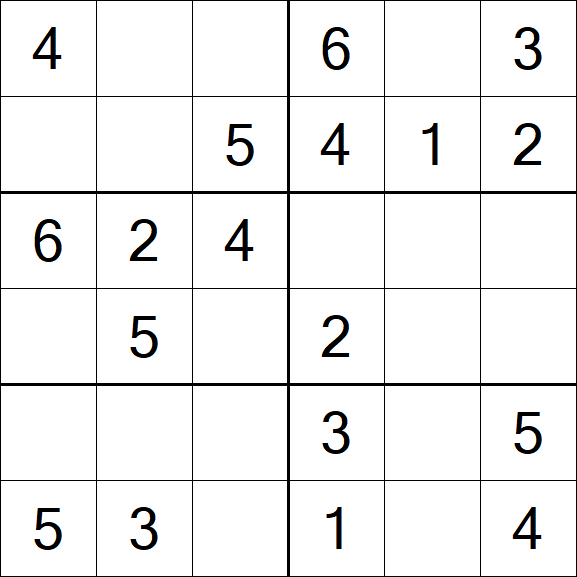 Sudoku 6x6 - Simple