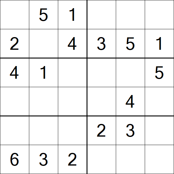 Sudoku 6x6 - Simple