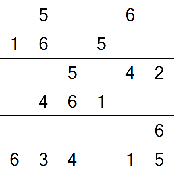 Sudoku 6x6 - Simple