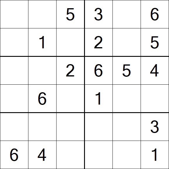 Sudoku 6x6 - Simple