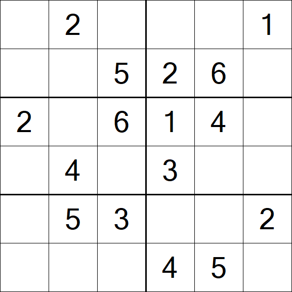 Sudoku 6x6 - Easy