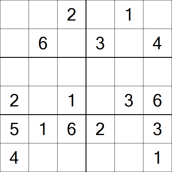Sudoku 6x6 - Simple
