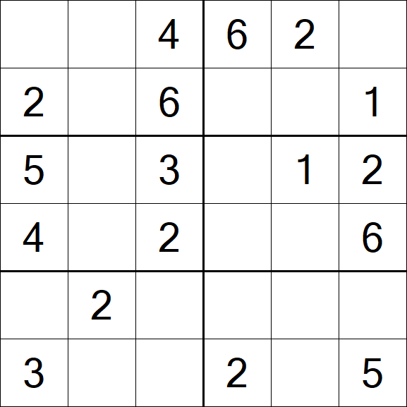 Sudoku 6x6 - Simple