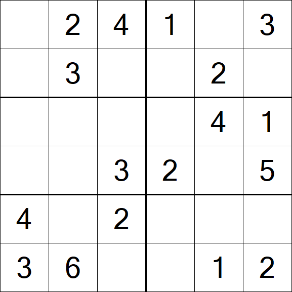 Sudoku 6x6 - Simple