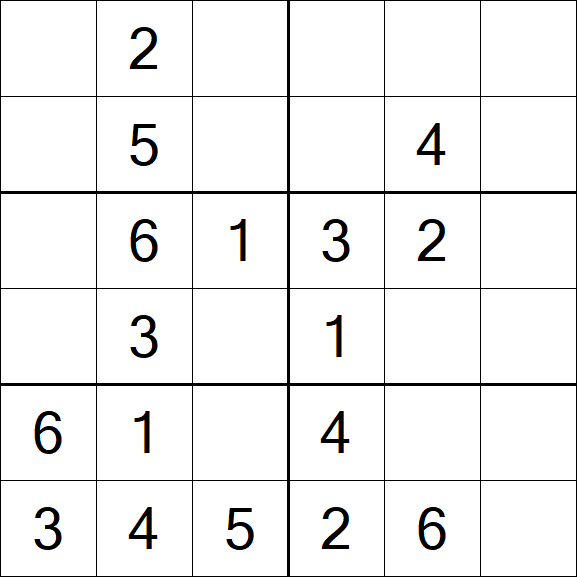 Sudoku 6x6 - Simple
