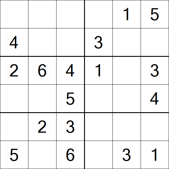 Sudoku 6x6 - Simple