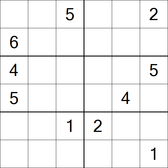 Sudoku 6x6 - Difficile