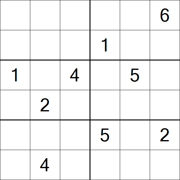 Sudoku 6x6 - Hard
