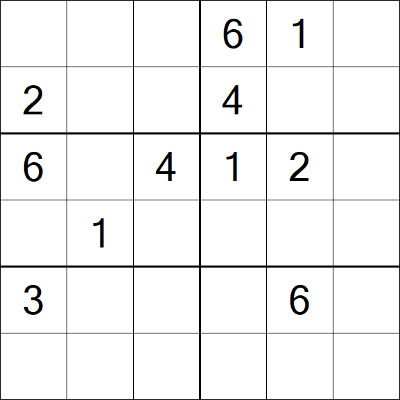 Sudoku 6x6 - Hard
