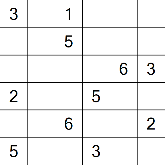 Sudoku 6x6 - Hard