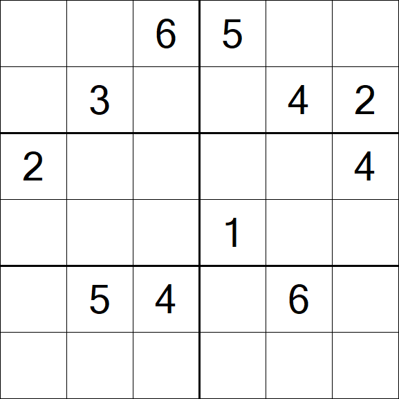 Sudoku 6x6 - Hard