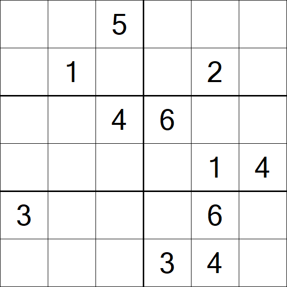 Sudoku 6x6 - Hard