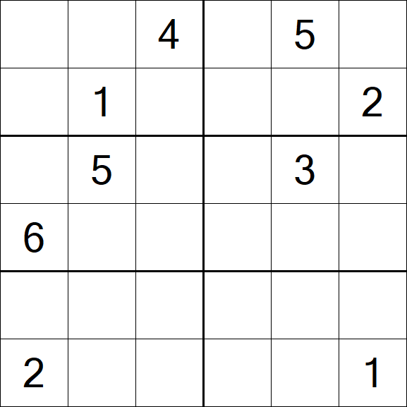 Sudoku 6x6 - Hard