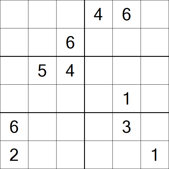 Sudoku 6x6 - Hard
