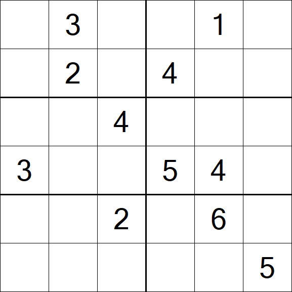 Sudoku 6x6 - Difficile