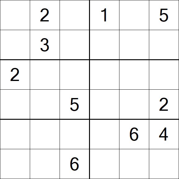 Sudoku 6x6 - Difficile