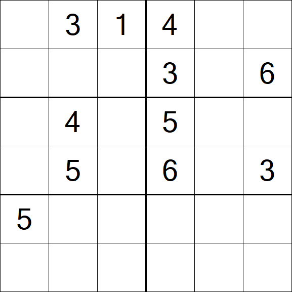 Sudoku 6x6 - Difficile