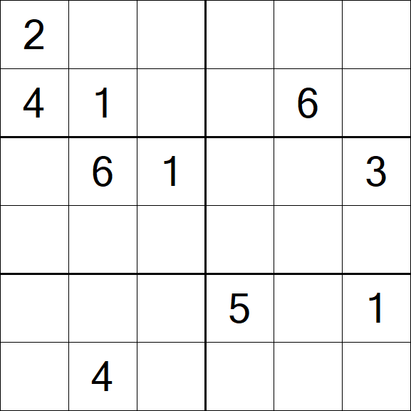 Sudoku 6x6 - Difficile
